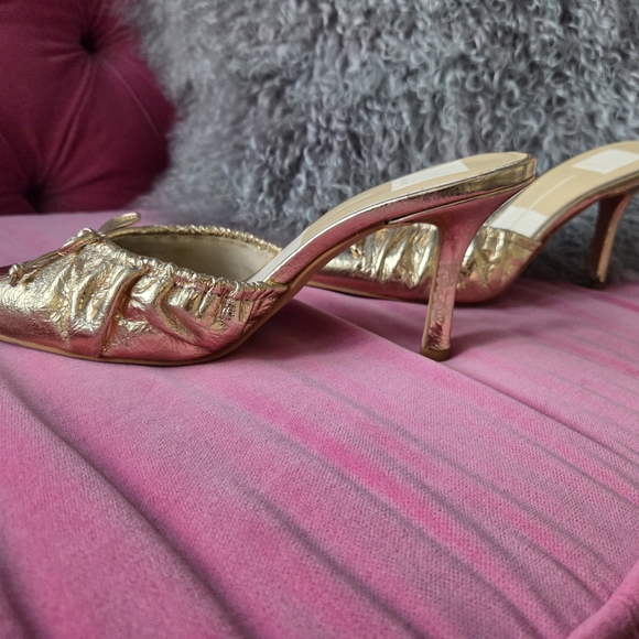 Dolce Vita Metallic Gold Pointed-Toe Mules - Picture 3 of 4